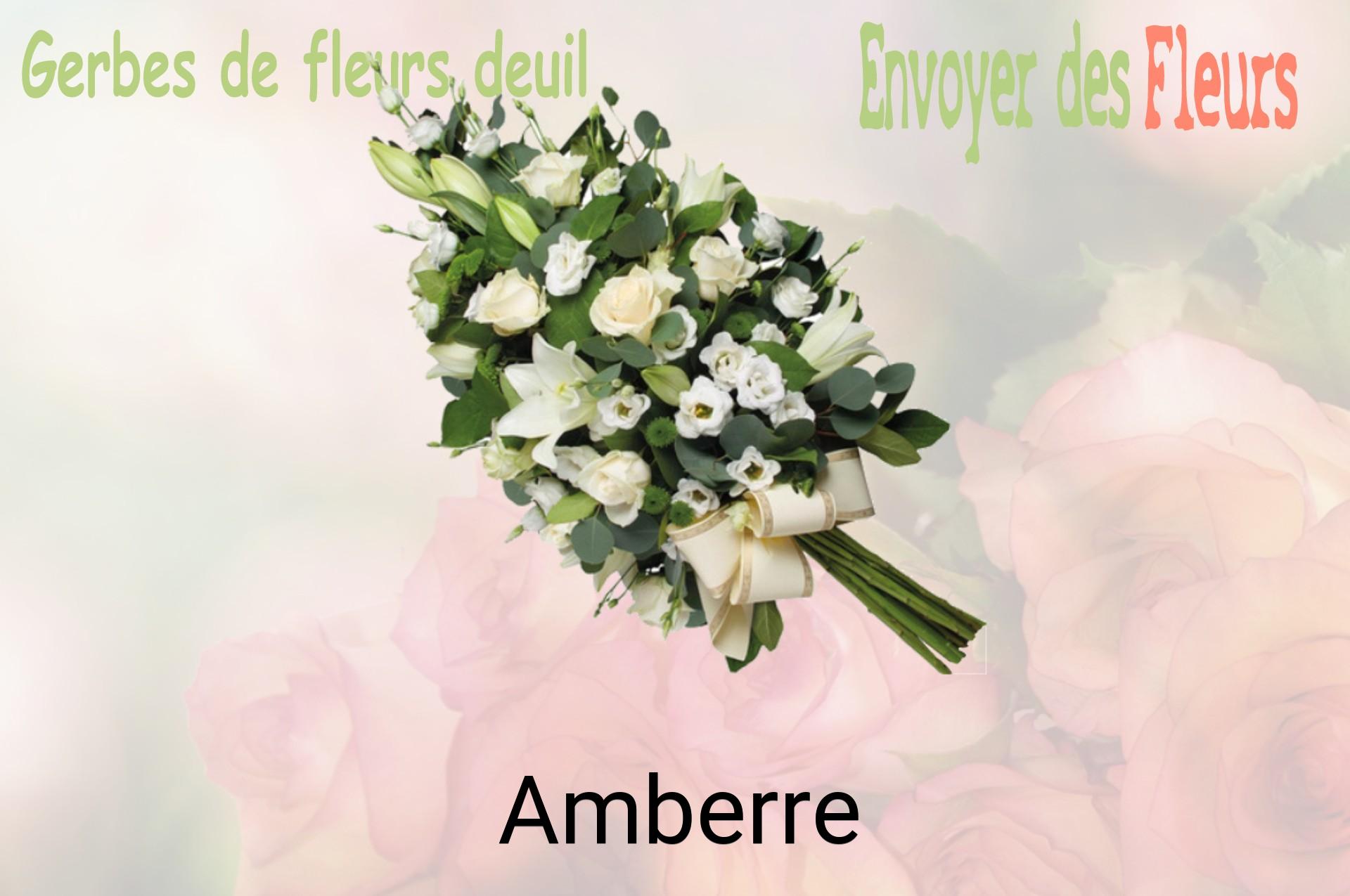 Gerbe de fleurs de deuil livrée à Amberre